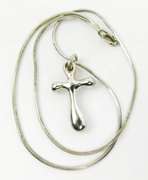 Italian Sterling Silver Cross & Chain