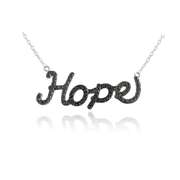 Sterling Silver 1/4ct Black Diamond "Hope" Necklace