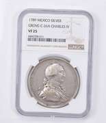 VF25 1789 Mexico Silver Medal - Charles IV - Proclamation - Graded NGC