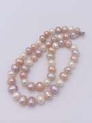 Rare Multi Color Pink, Purple, & White Luster Pearl Necklace-18 inches