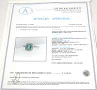 Traditional Emerald & Diamond Ring, Platinum