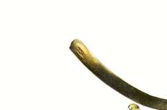 18K Yellow Gold Pear Aquamarine Ornate Curved Statement Pin/Brooch