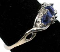 Charming Criss-Crossed iolite Ring in White Gold