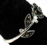 Cute Sterling Silver Flower Ring With Marcasite