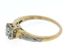 Vintage 18kt Old Euro Cut Bridal Set