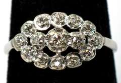 Gorgeous 15-Stone Diamond Cluster Ring in 14KT White Gold