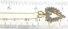 Charming 14kt Yellow Gold Diamond Cluster Open Heart Necklace