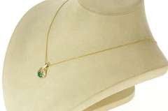 10K Yellow Gold 0.59 Ctw Natural Pear Emerald Diamond Pendant