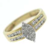 Elegant Cluster Marquise Bridal Set with Matching Band Ring