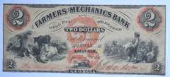 $ 2 Farmers & Mechanics Bank Savannah Georgia 1860 Note