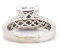 Fancy 14kt WG Princess Cut Diamond Cluster Ring