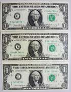 (3) Crisp Exceptional 1969-C $1 Star Notes FRB Of Richmond-Consecutive Tough Series!