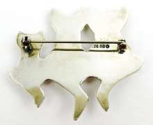 Sterling Silver Triple Cat Brooch