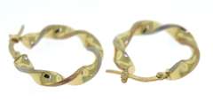 Simple 14kt Yellow Gold Twisted Trio Hoop Earrings