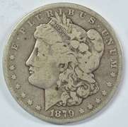 Rare key date 1879-CC Morgan Silver Dollar. Nice circ
