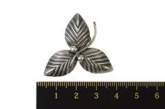 Sterling Silver Neils Erik From Danish Ornate Leaf Pin/Brooch