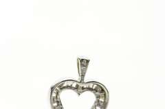 10K White Gold Diamond Channel Heart Love Symbol Pendant