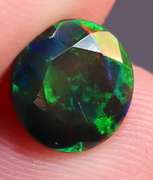 Vibrant 1.55ct ribbon pattern Black Opal solitaire