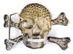 Big Rhinestone Skull Belt Buckle