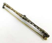 Antique Sterling Filigree Bar Pin with Paste Stones