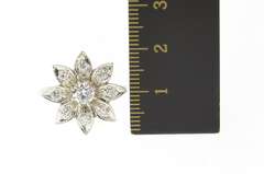 Platinum 0.65 Ctw Art Deco Diamond Flower Engagement Ring