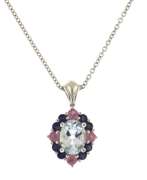 Very Colorful Gemstone Pendant Necklace