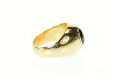 14K Yellow Gold 1960's Men's Oval Black Star Sapphire Ring