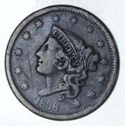 1838 Young Head Large Cent - Circulated