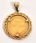 Beautiful 1882 Newfuoundland $2 Gold Pendant