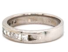 Glamorous 14kt WG Princess Diamond Channel Ring