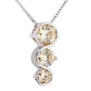 Sterling Silver Past Present and Future Champagne Pendant