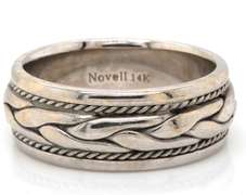 Classic 14k White Gold Novell Twisted Rope Wedding Band