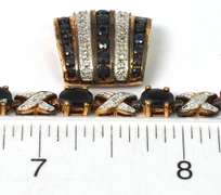 Flashy Sapphire Slide Pendant & Bracelet in Vermeil