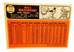 1966 Bill Mazeroski, Pirates Baseball Card