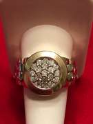 MENS 14K YELLOW AND WHITE GOLD DIAMOND RING