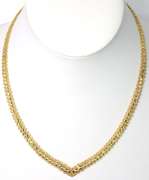 Fancy V Shaped Link Gold Necklace