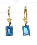 Amazing Yellow gold Blu eTopaz Dangle Earrings