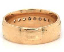 Handsome Gents' 14kt YG Channel Set Wide Band