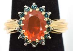 Unique Gemstone Ring in 14KT