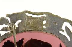 Sterling Silver Victorian Bouquet Bird Vine Statement Pin/Brooch