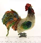 Rooster Rhinestone Trinket Box