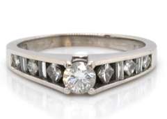 Chic 14kt WG Channel Set Diamond Semi-Mount Ring