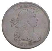 1804 Draped Bust Half Cent - Spiked Chin