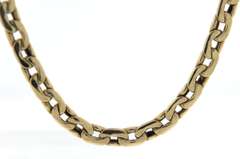Pleasing Yellow Gold Modified Curb Link Chain Necklace