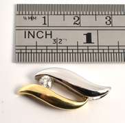 Fashionable Bi-Color Gold Diamond Pendant