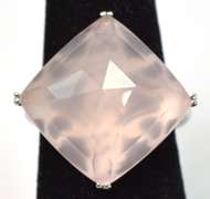 Charming Pink Quartz Ring in Sterling Silver