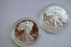 1990 S And 1998 Proof Eagles With Boxs &Papers