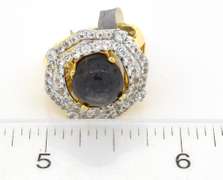 Inspiring Massive 8.14CTS Star Ruby & Topaz Ring in Vermeil