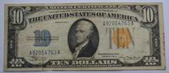 1934 A North  Africa $ 10 Silver Cert Emergency  Issue
