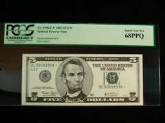 Gem Crisp 2003 $5 Star Replacement Note San Francisco PCGS 68 PPQ!